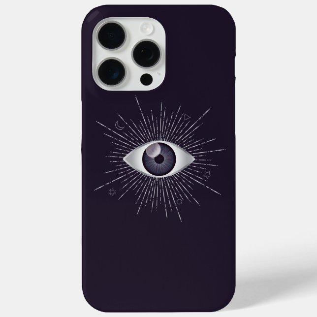 Silver & Violet Mystic Evil Eye Nazar Mati Case-Mate iPhone Case (Back)