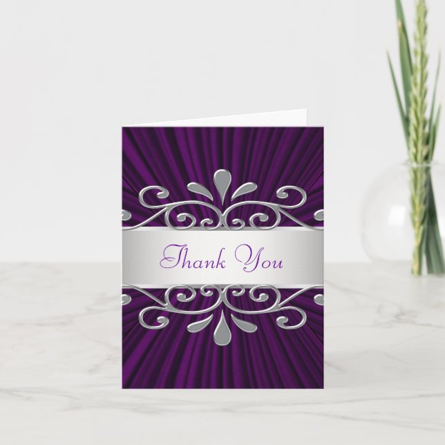 Silver violet velours violet violet Merci Cartes (Devant)
