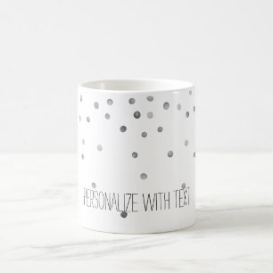 Silver Watercolor Confetti Dots Coffee Mug