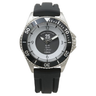 Silver Wedding Anniversary 25 Years Personalized Watch
