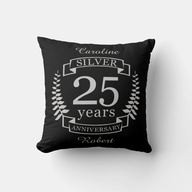 Silver wedding anniversary 25 years throw pillow (Front)