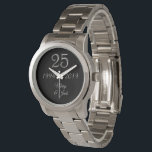 Silver Wedding Anniversary 25th Anniversary 2019 Watch<br><div class="desc">Silver Wedding Anniversary with Date 1994 2019 Elegant Watch,  Add Name or Your Text Unique 25th Anniversary Gift</div>
