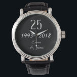 Silver Wedding Anniversary 25th Anniversary Watch<br><div class="desc">Silver Wedding Anniversary 1993 2018 Elegant Watch</div>