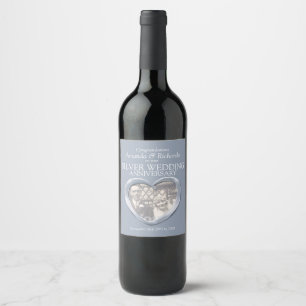 Silver wedding anniversary custom wine labels