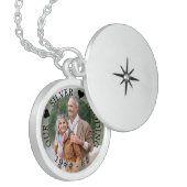 Silver Wedding Anniversary Custom Year and Photo Locket Necklace (Front Left)