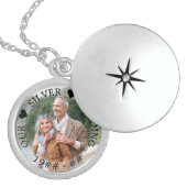 Silver Wedding Anniversary Custom Year and Photo Locket Necklace (Front)