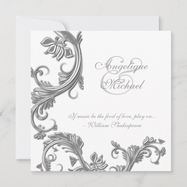 Silver wedding anniversary engagement invitation (Front)