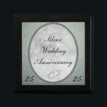 Silver Wedding Anniversary Gift Box<br><div class="desc">Small Silver Wedding Anniversary gift box. Theme - 25th stylish elegant jewellery jewellery pretty sparkly trinket</div>