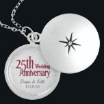 Silver Wedding Anniversary Locket Necklace<br><div class="desc">Customize names and Anniversary date for a unique keepsake.</div>