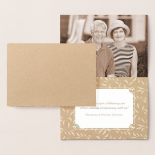 Silver Wedding Anniversary Thank You Notes Foil Card