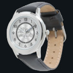 Silver Wedding Anniversary Watch<br><div class="desc">A Digitalbcon Images Design featuring a platinum silver and black colour theme with a variety of custom images, shapes, patterns, styles and fonts in this one-0f-a-kind "Silver Wedding Anniversary" Watch. This design comes complete with "Happy Anniversary - Mom & Dad" in a circular pattern around the black band of the...</div>