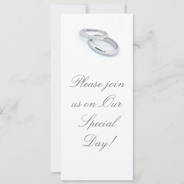 Silver Wedding Bands/Invites Invitation (Front)