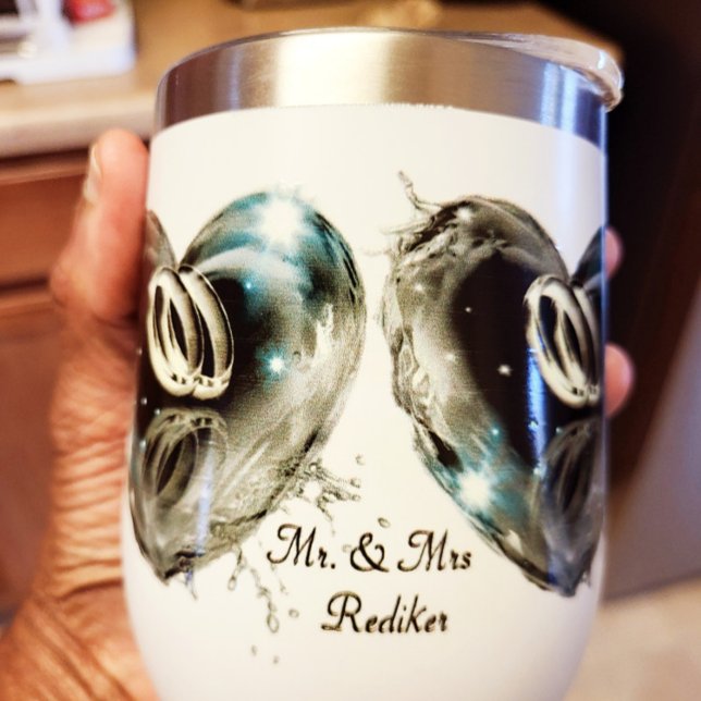 Silver Wedding Bands of Love Inside Crystal Heart (Creator Uploaded)