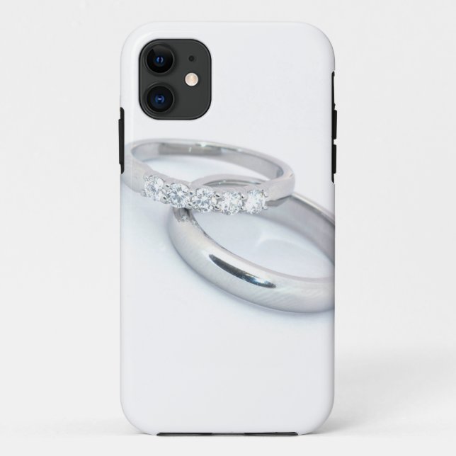Silver Wedding Bands Save the Date Case-Mate iPhone Case (Back)