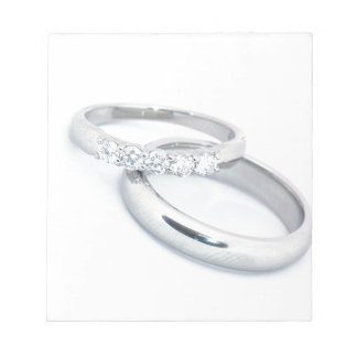 Silver Wedding Bands Save the Date Notepad