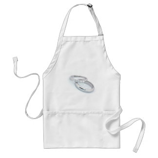 Silver Wedding Bands Save the Date Standard Apron