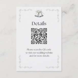 Silver Wedding Bells Details Enclosure Card