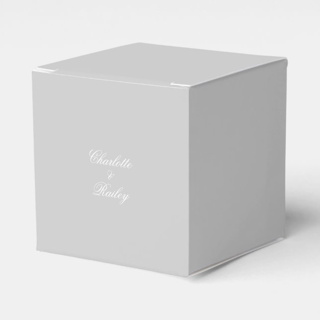 Silver Wedding Favor Box (Front Side)