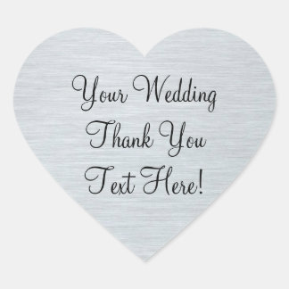 Silver Wedding Favour Thank You Sticker