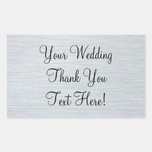 Silver Wedding Favour Thank You Sticker