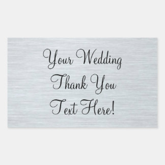 Silver Wedding Favour Thank You Sticker
