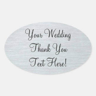 Silver Wedding Favour Thank You Sticker
