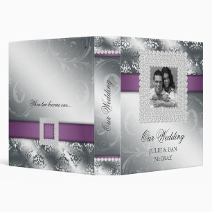 Silver Wedding Jewels Purple Silver Photo Binder