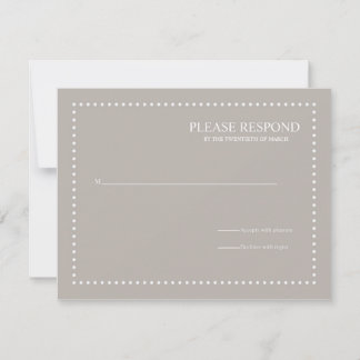 Silver Wedding Response Card with Pearl Border