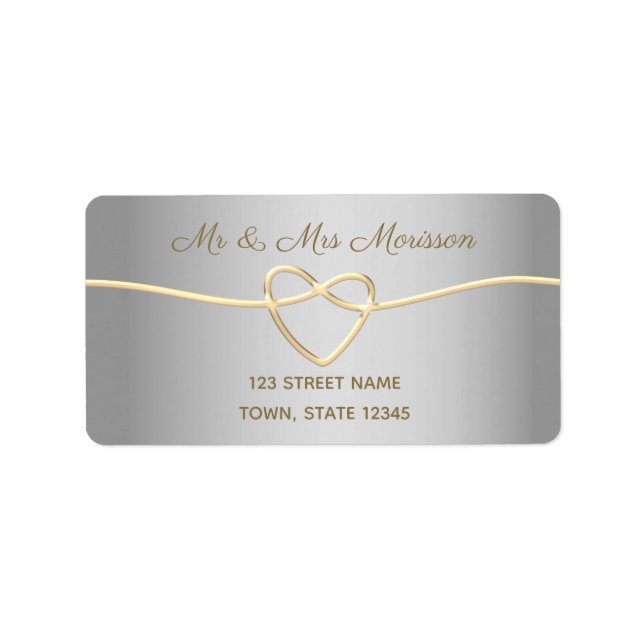 Silver Wedding Return Address Label (Front)