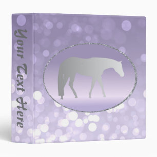 Silver Western Pleasure Horse on Purple Brokeh Binder