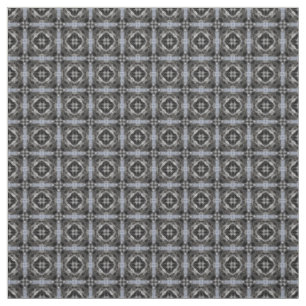 Silver, White, and Black Tiled Pattern Fabric