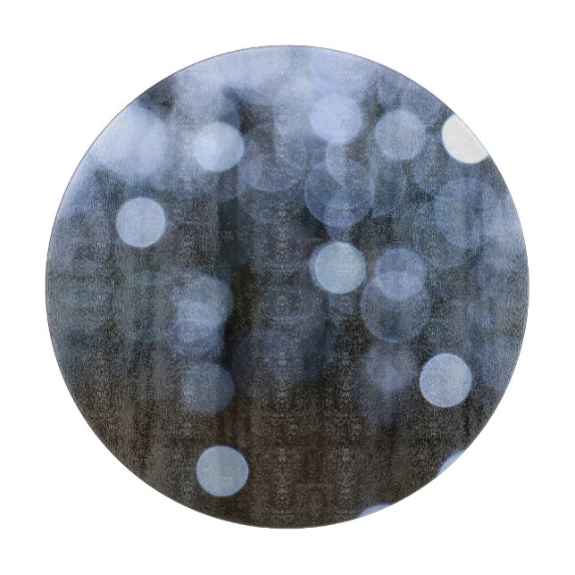Silver, white bokeh night background. cutting board (Front)