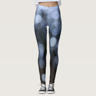 Silver, white bokeh night background. leggings