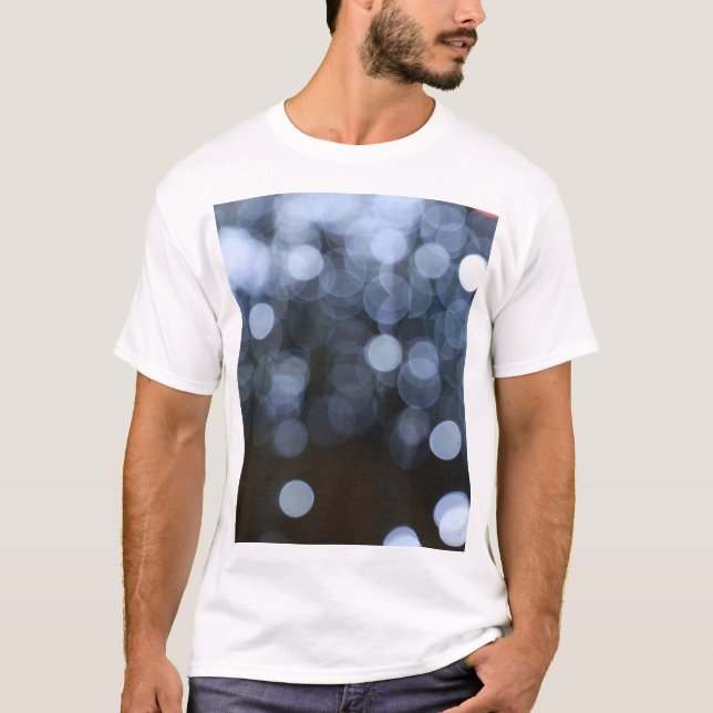 Silver, white bokeh night background. T-Shirt (Front)