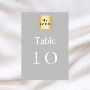 Silver white business logo table number