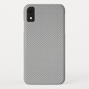 Silver White Carbon Fibre Print iPhone XR Case