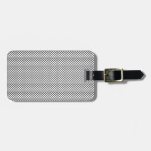 Silver White Carbon Fibre Print Luggage Tag