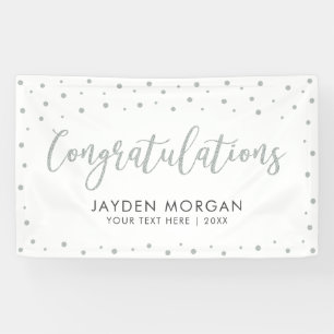 Silver & White Congratulations Party Event Banner