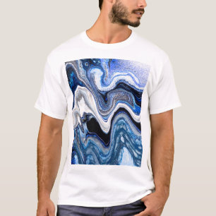 Silver white, deep sea marble texture. T-Shirt