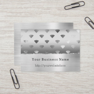 Silver White Diamonds Business name website Business Card