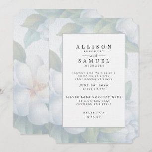 Silver White Dogwood Blossoms Invitation