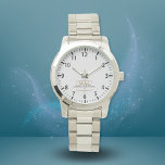 Silver White Gold Monogram Name Script Watch<br><div class="desc">Elegant Gold Monogram with Name Script. 
Easily personalized as a gift for family and friends.</div>