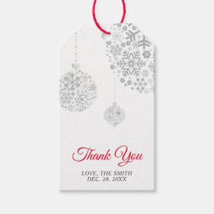 Silver & White   Holiday Party Thank you Gift Tags