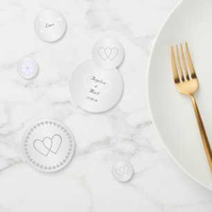 Silver & White Personalized Wedding Table Confetti