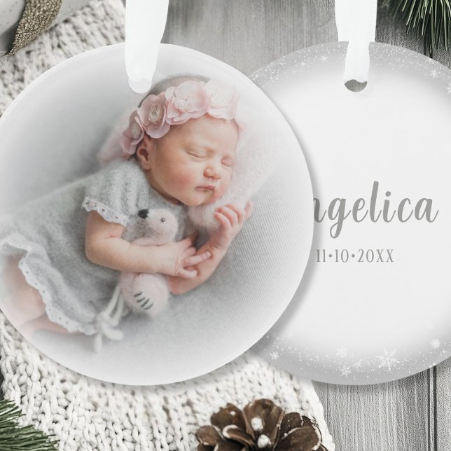 Silver White Photo Ornament (Creator Uploaded)