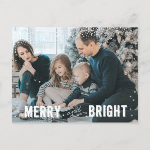 Silver & White Snowflake Merry and Bright Holiday