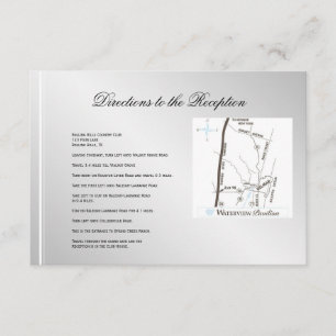 Silver White Snowflake Winter Wedding Directions Enclosure Card