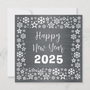 Silver white Square wish card with golden stars
