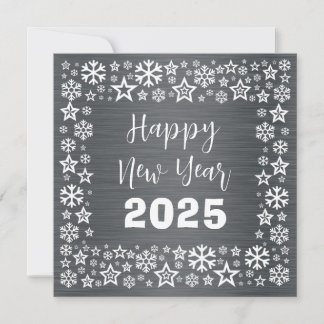 Silver white Square wish card with golden stars
