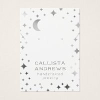 Silver White Star Moon Earring Necklace Display